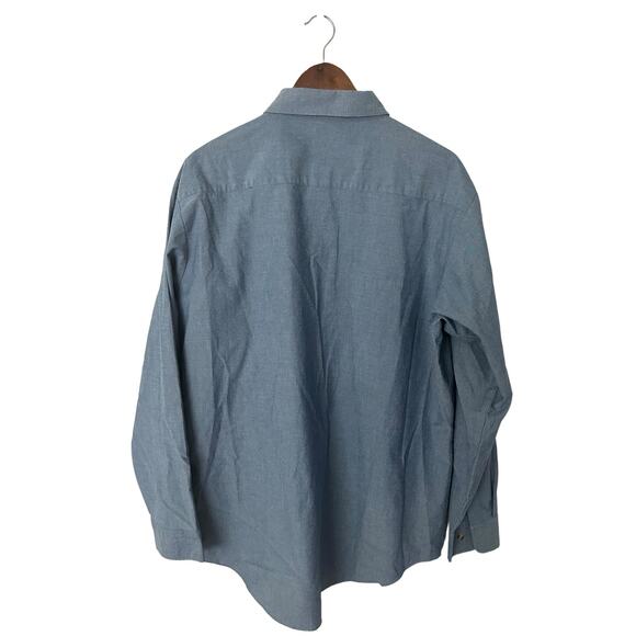 ELY Cattleman size XL blue mens button front chambray shirt - Picture 4 of 4